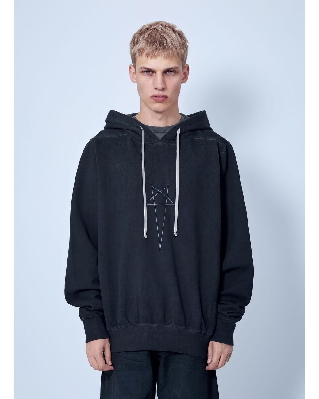 Rick Owens Blue Drkshdw Oversized Hoodie for men