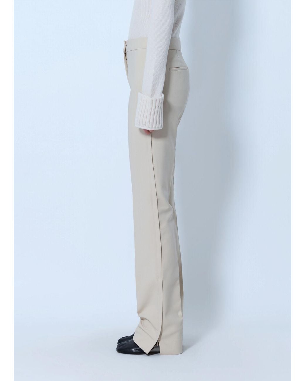 Sportmax Blue Tailored Wool Grain-De-Poudre Trousers
