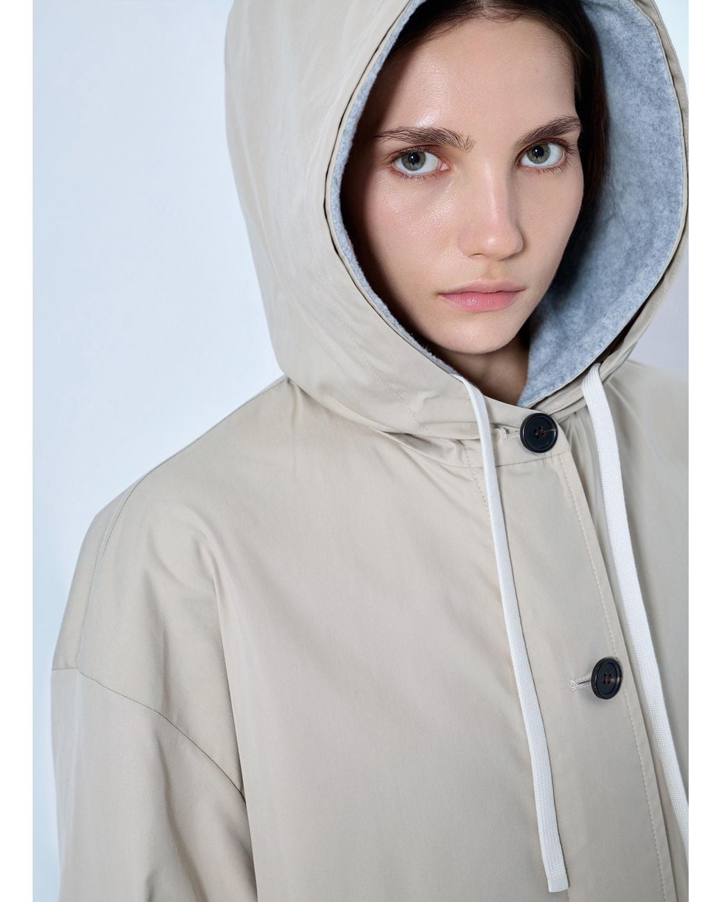 Miu Miu Blue Single-Breasted Panama Caban Coat