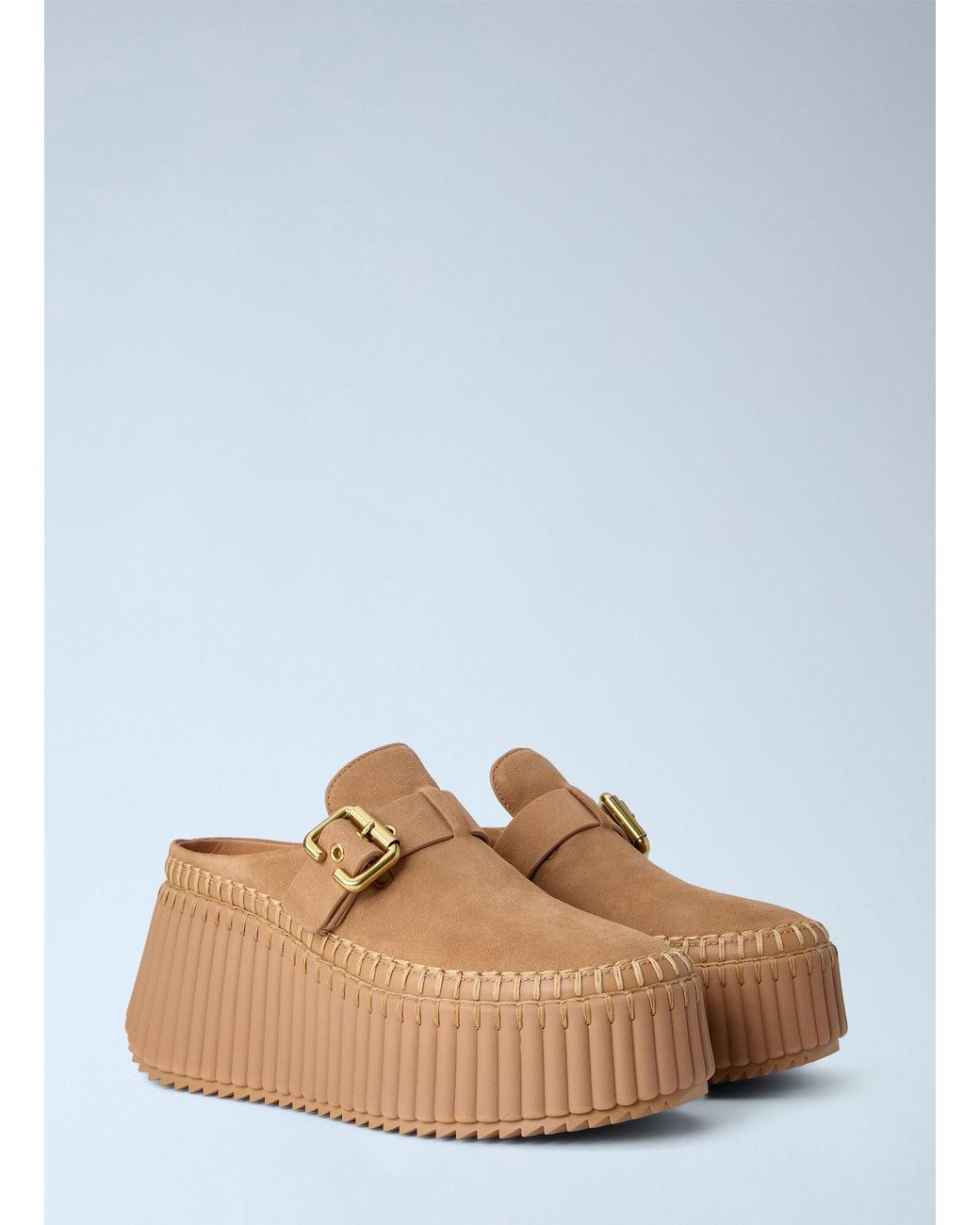 Chloé Blue Chloé Nama Wedge Mules