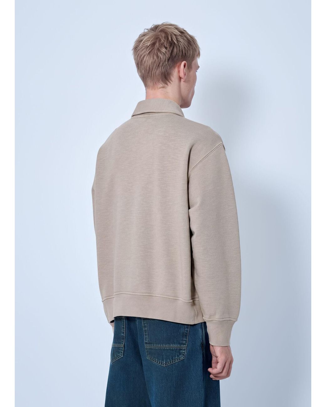 Stone Island Gray Polo Collar Sweatshirt for men