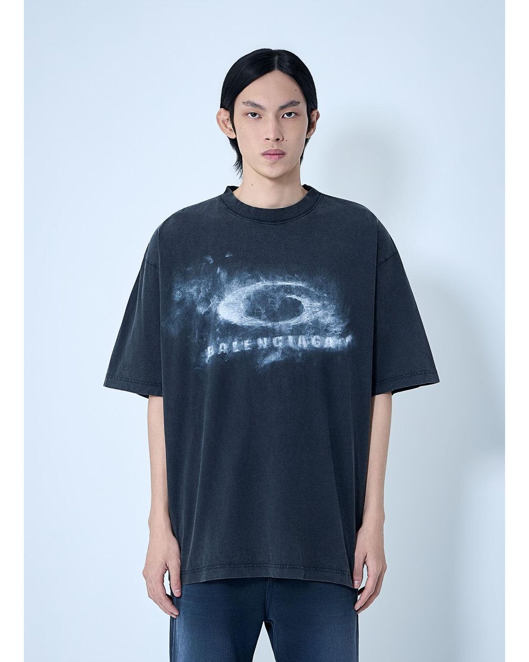 Balenciaga Blue Medium Fit T-Shirt for men