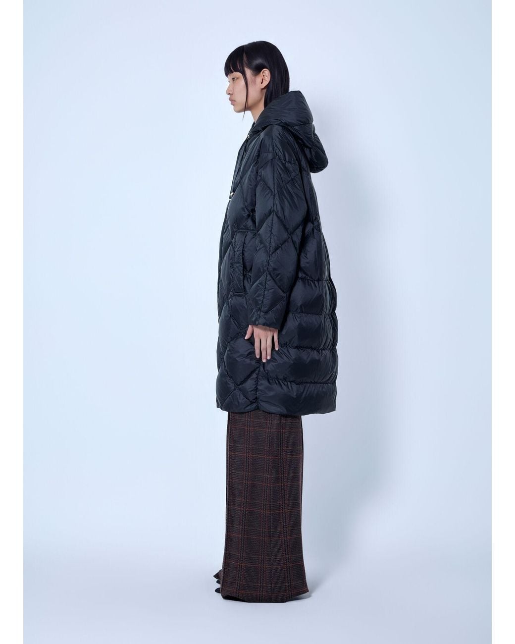 Max Mara Blue Diamond-Quilted Coat
