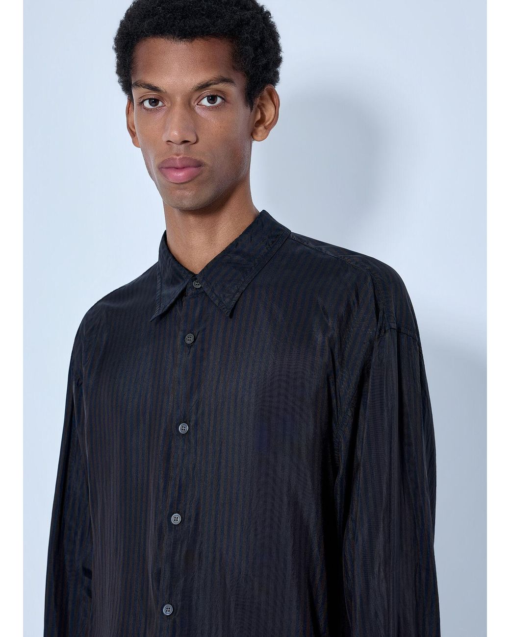Dries Van Noten Blue Croom Striped Shirt for men