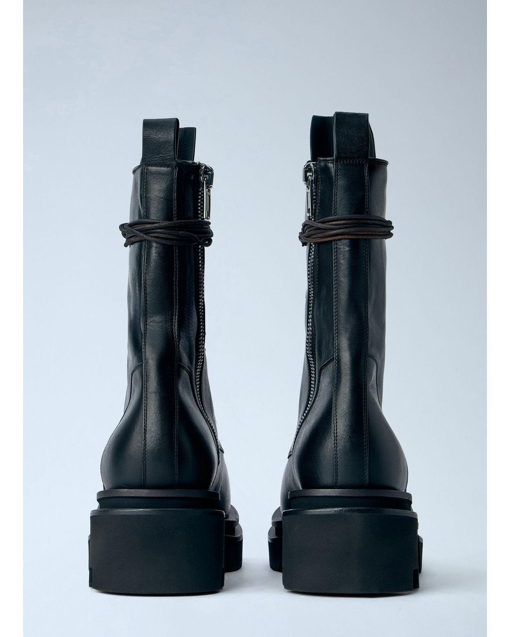 Rick Owens Blue Bogun Lace Up Boots for men