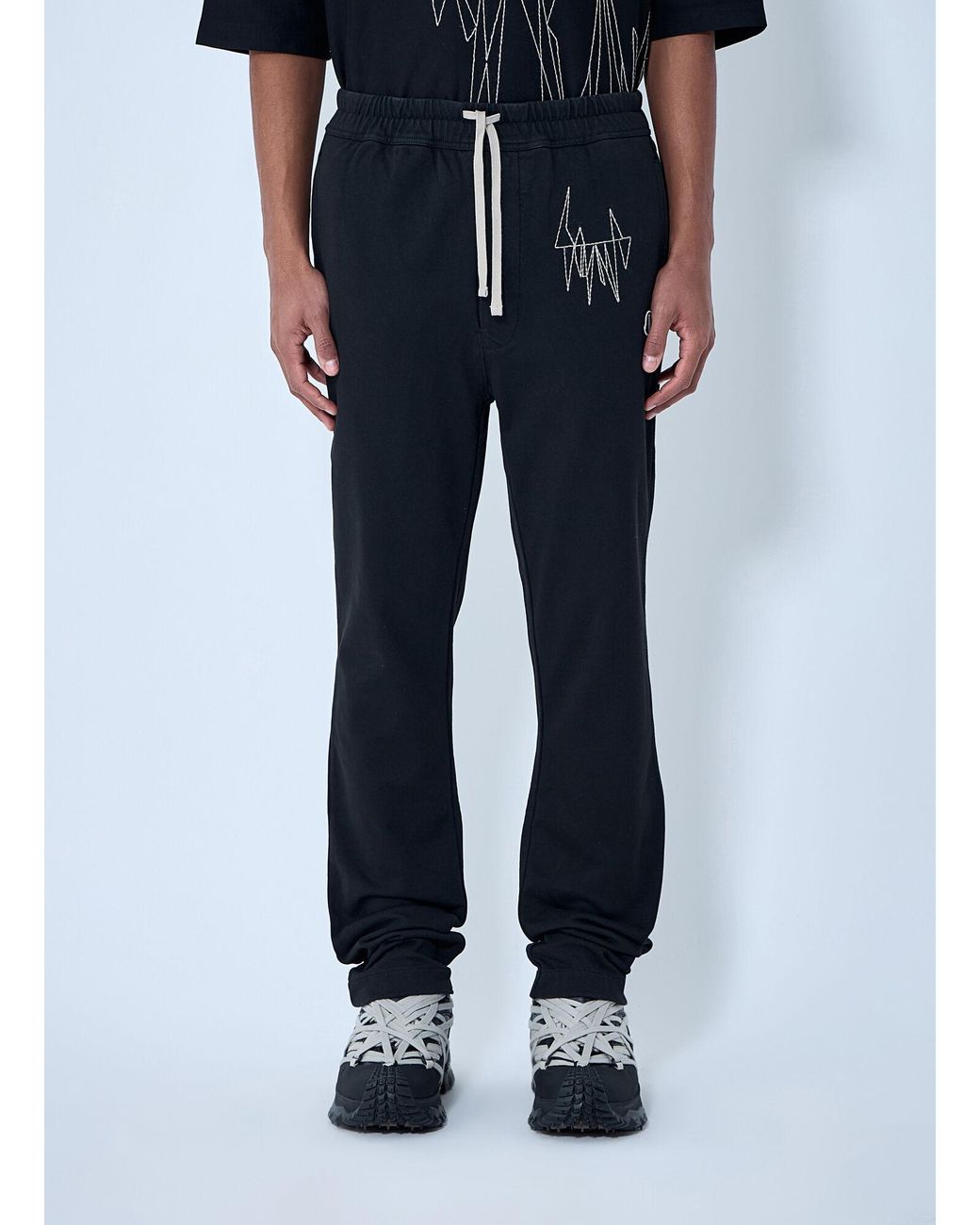 Moncler Blue Rick Owens Elasticated Waist Drawstring Pants for men