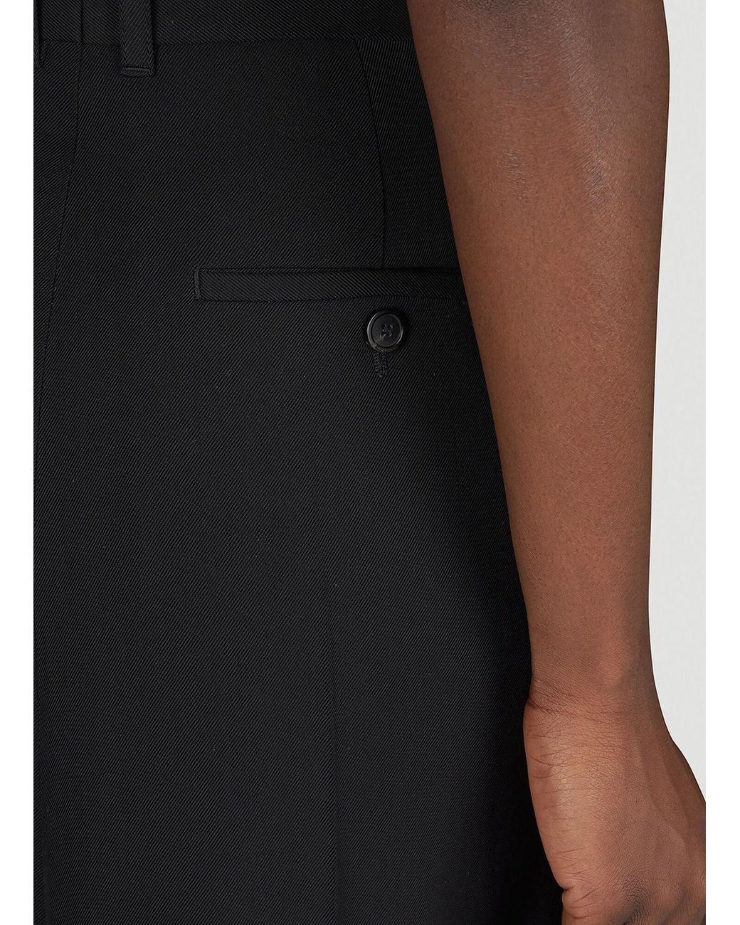Balenciaga Black Godet Draped Skirt