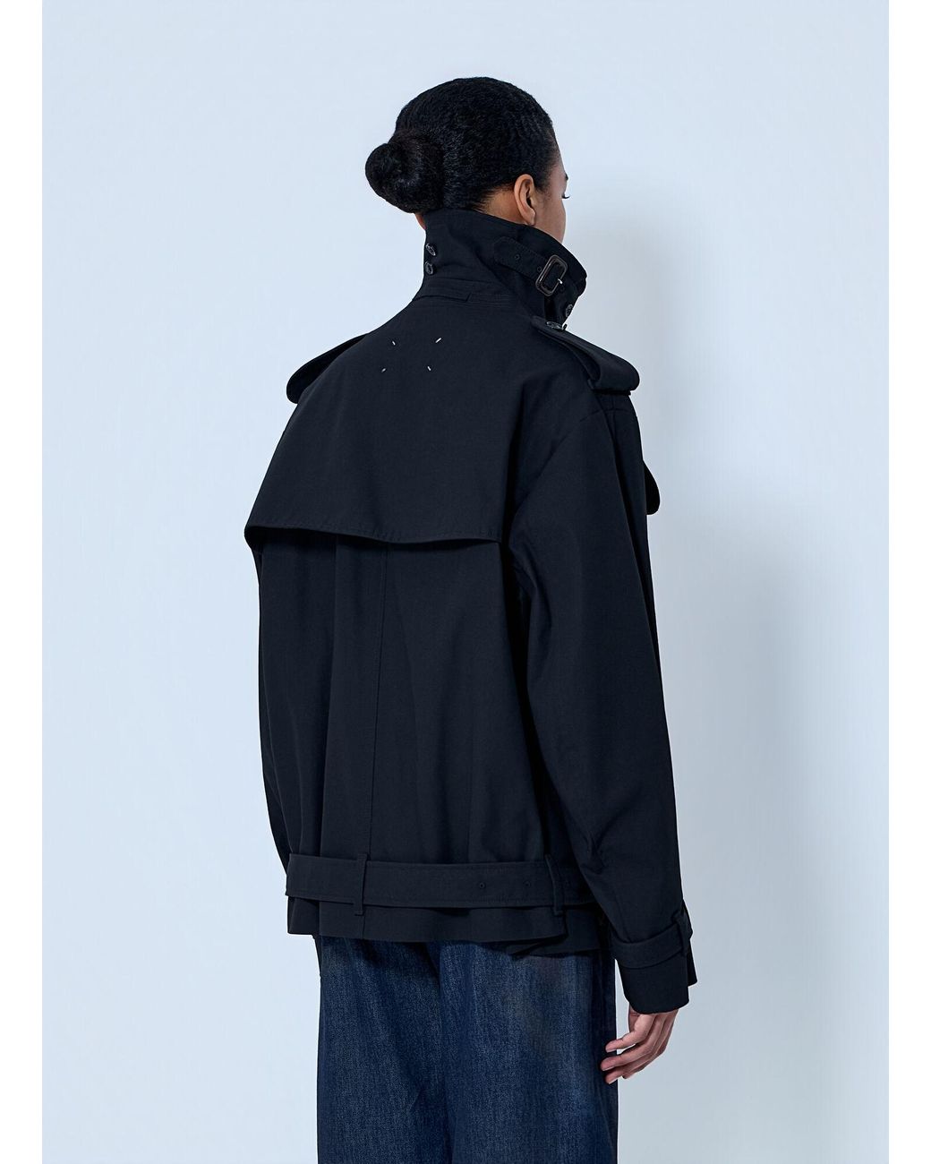 Maison Margiela Blue Double-Breasted High-Collar Jacket