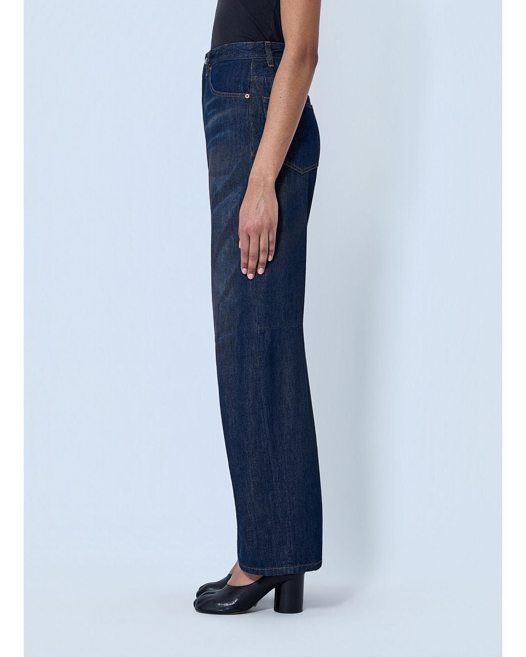 MM6 by Maison Margiela Blue Wide-Leg Denim Trousers