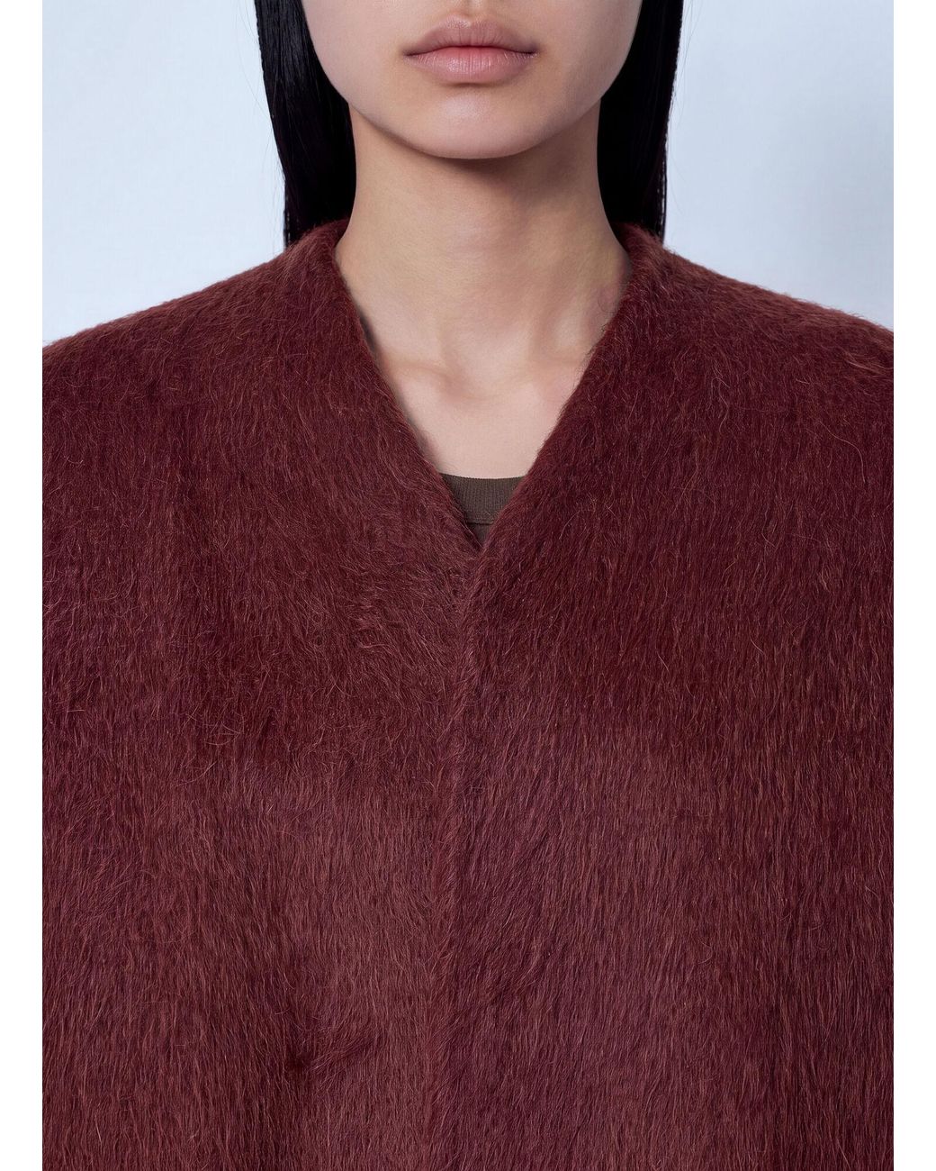 Max Mara Red Short Alpaca And Wool Coat
