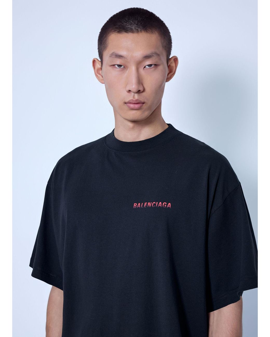 Balenciaga Blue Oversized T-Shirt for men