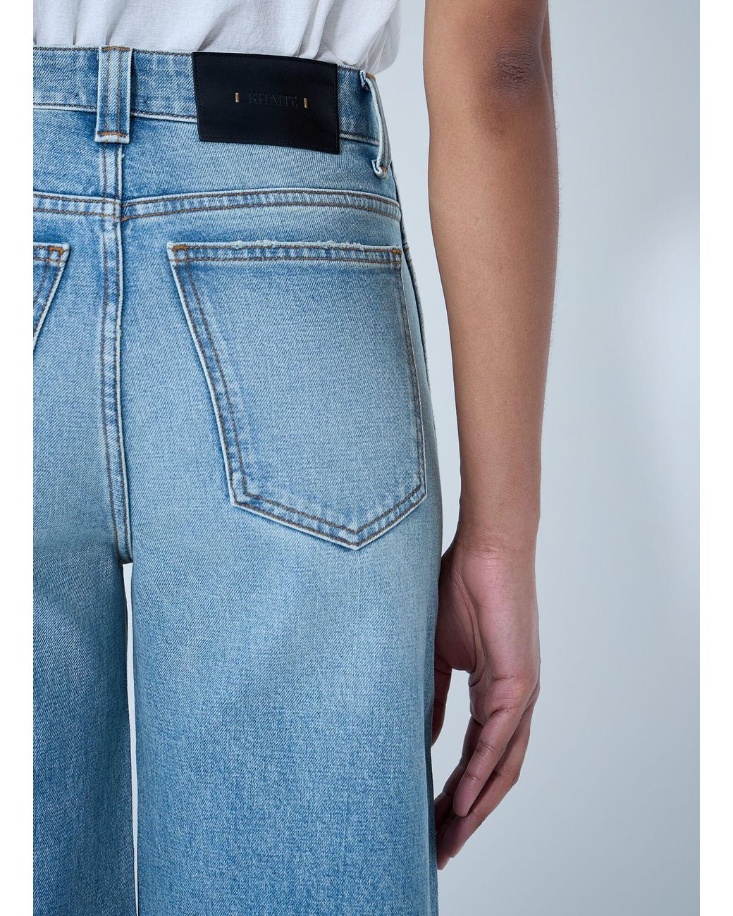 Khaite Blue Wide-Leg Denim Culottes