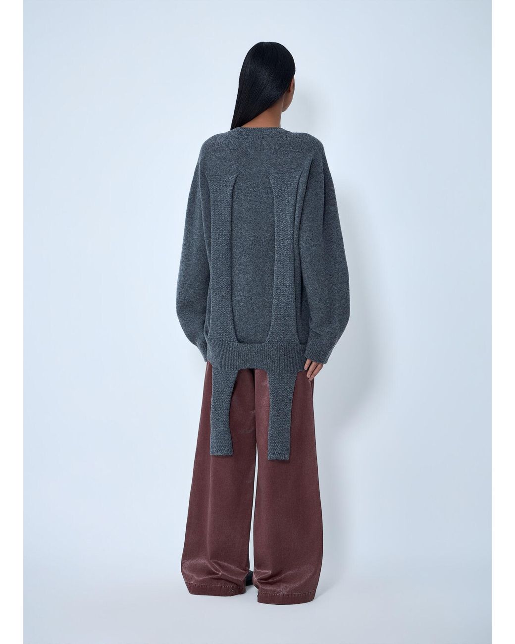 Issey Miyake Blue Oversized Knit Sweater