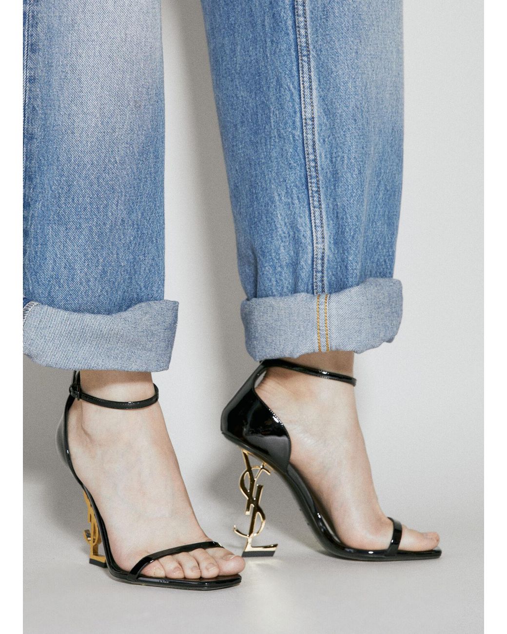 Saint Laurent Natural Opyum Heeled Sandals