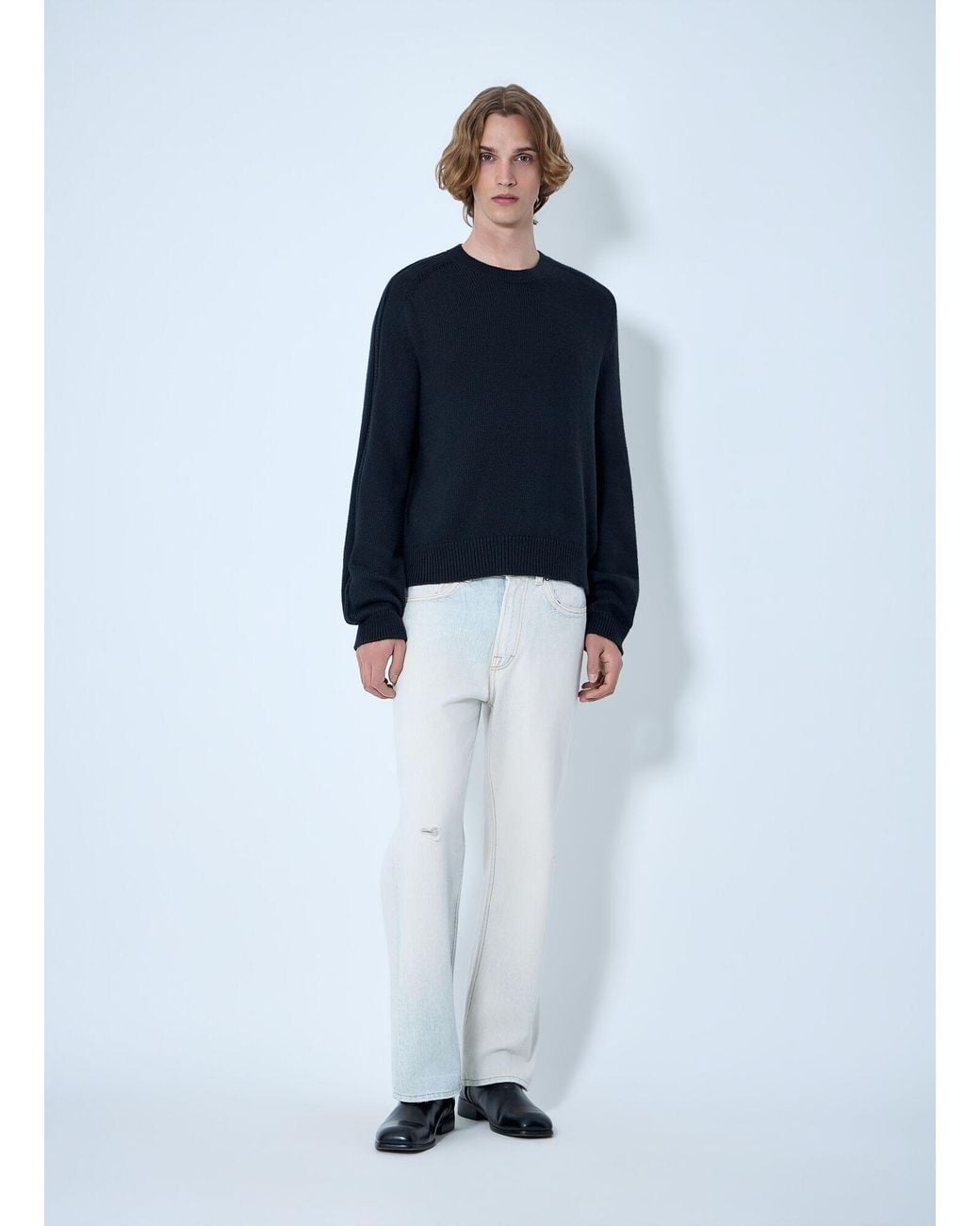 Our Legacy Blue Crewneck Wool Sweater for men