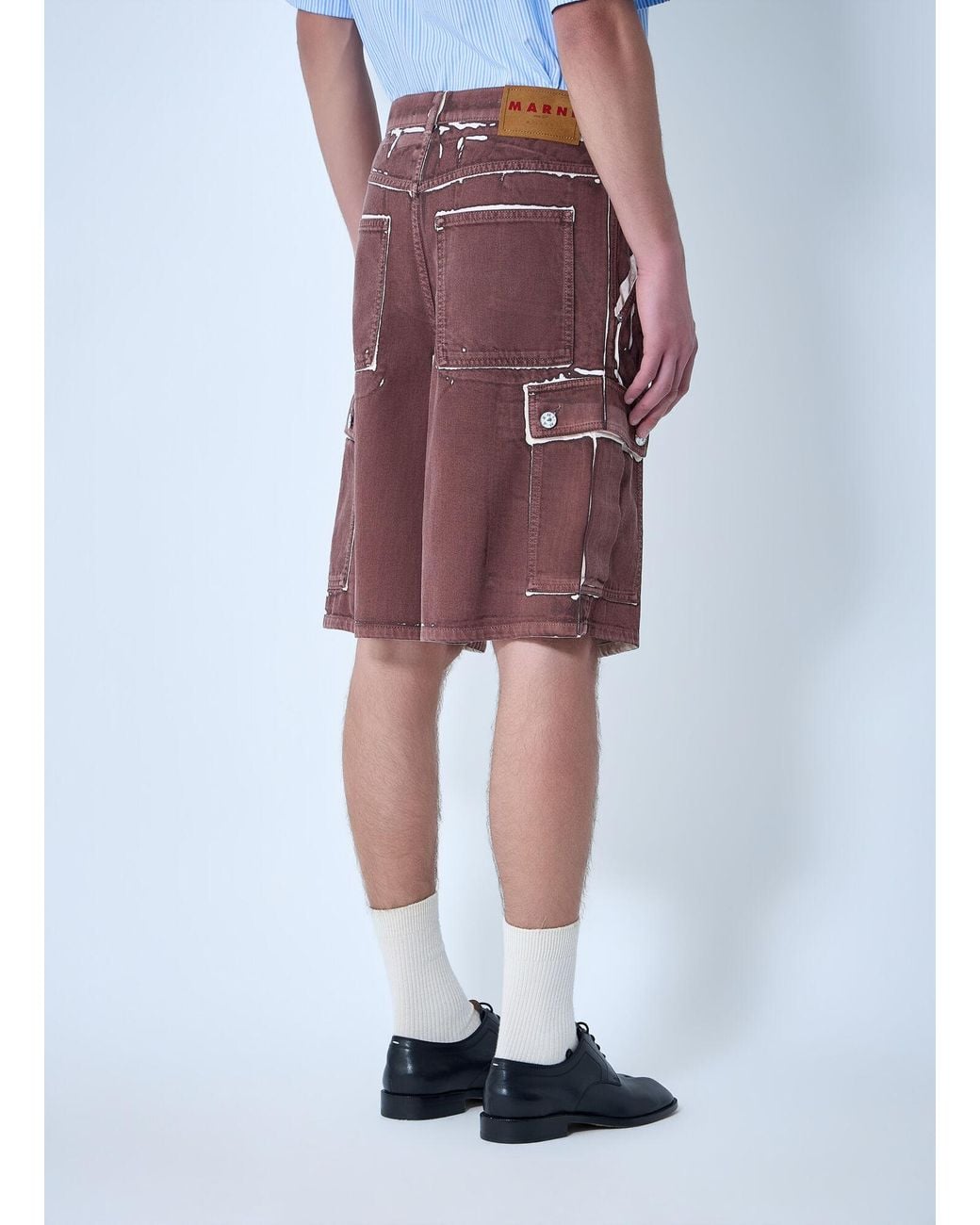 Marni Red Utility Cargo Shorts for men