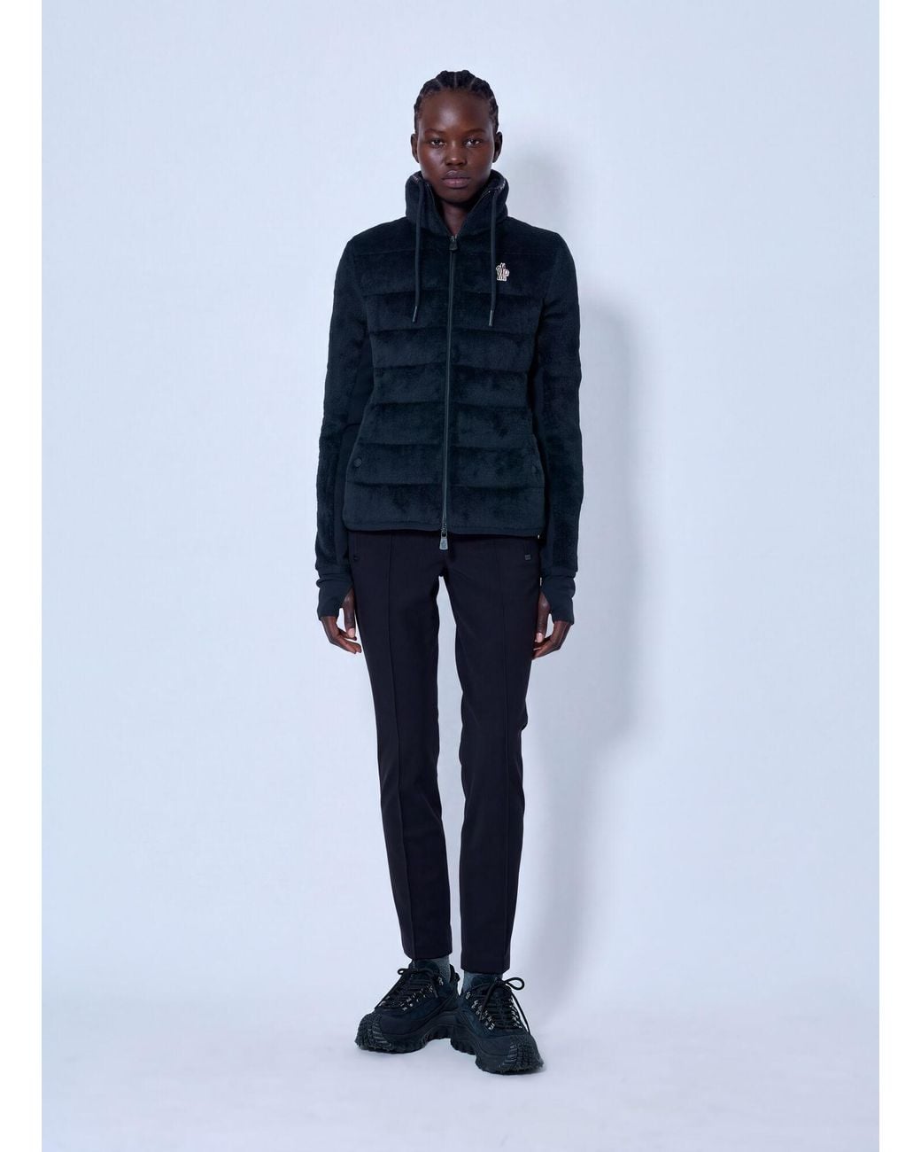 Moncler Blue Polartec Padded Zip-Up Sweatshirt