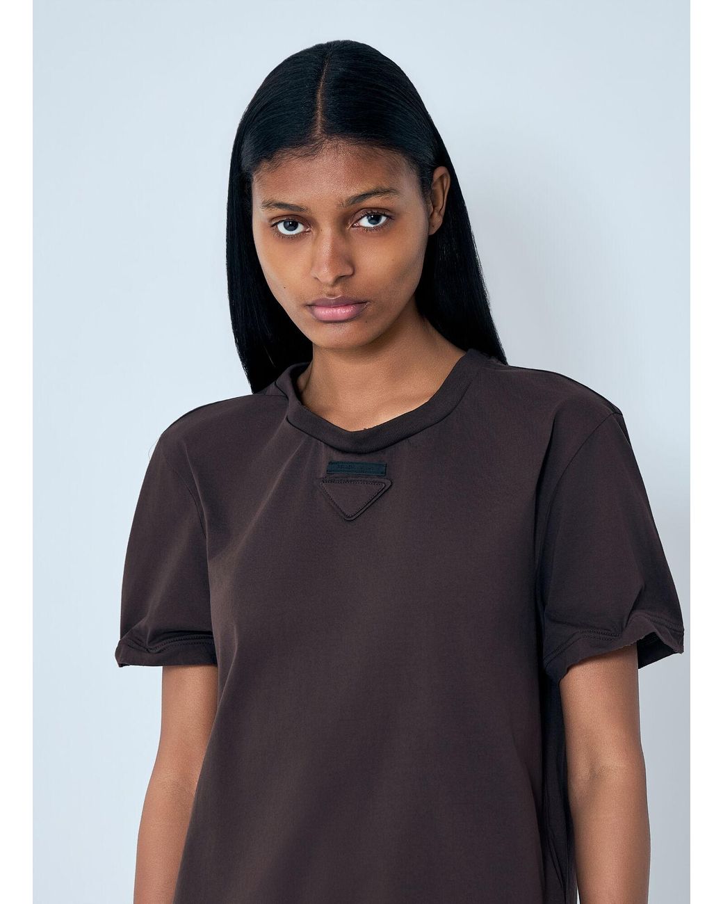 Prada Blue Cotton Jersey T-Shirt