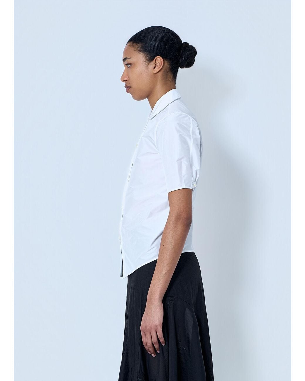 Jil Sander White Short Sleeve Cotton Poplin Shirt