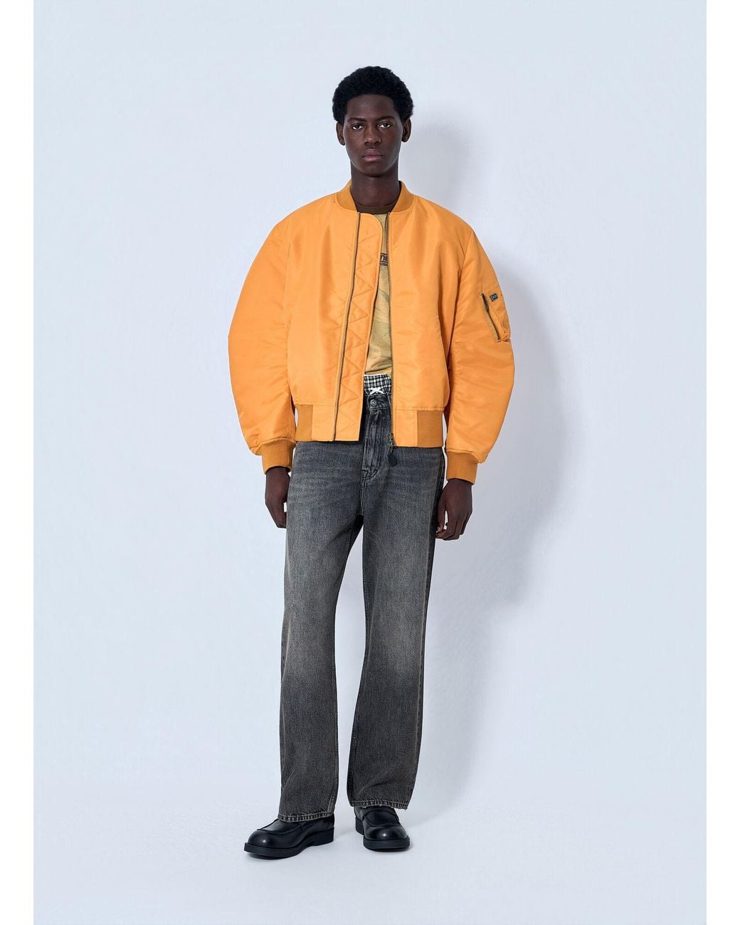 Martine Rose Orange Bomber Jacket With Ribbed Trims for men