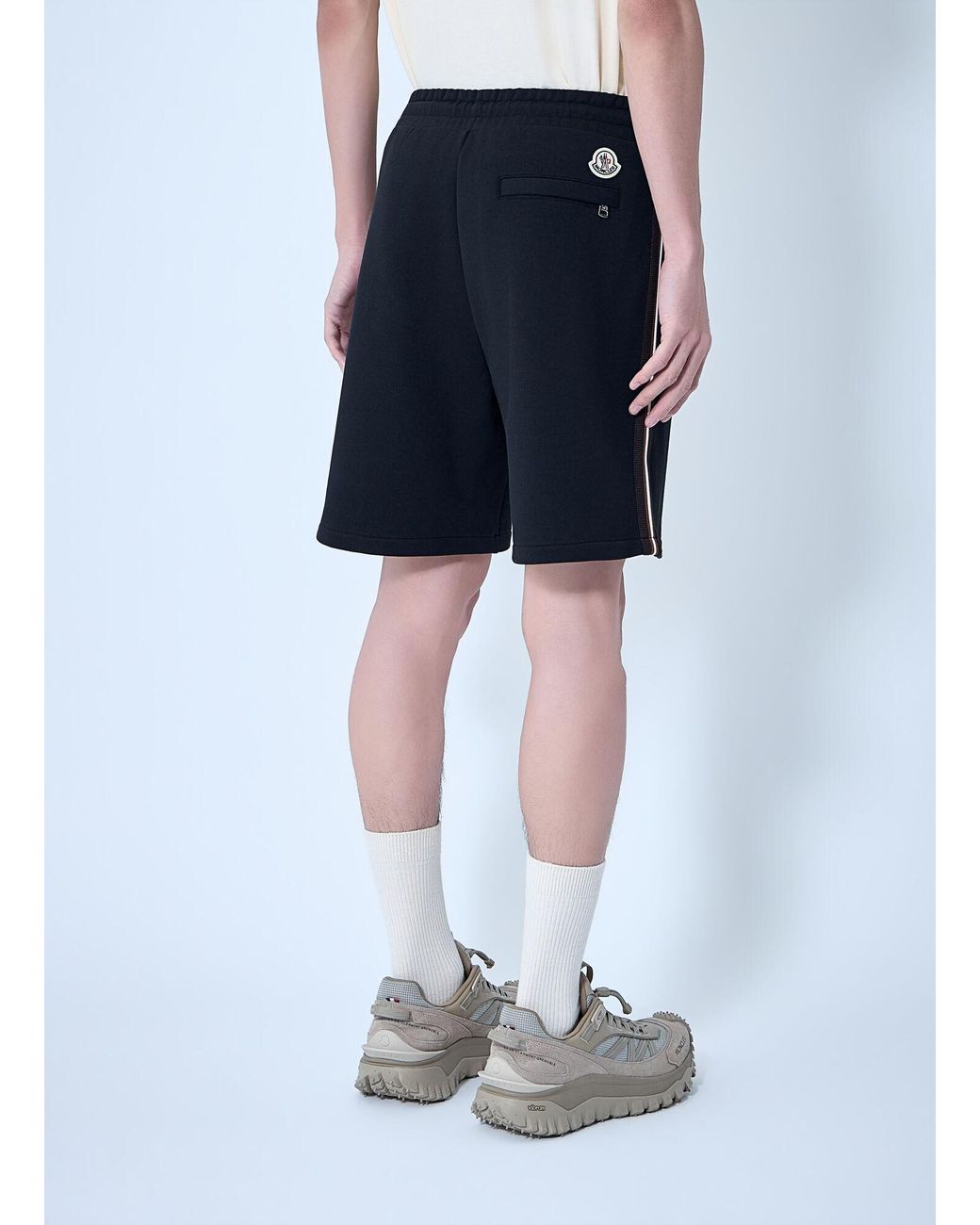 Moncler Blue Drawstring Jersey Shorts for men