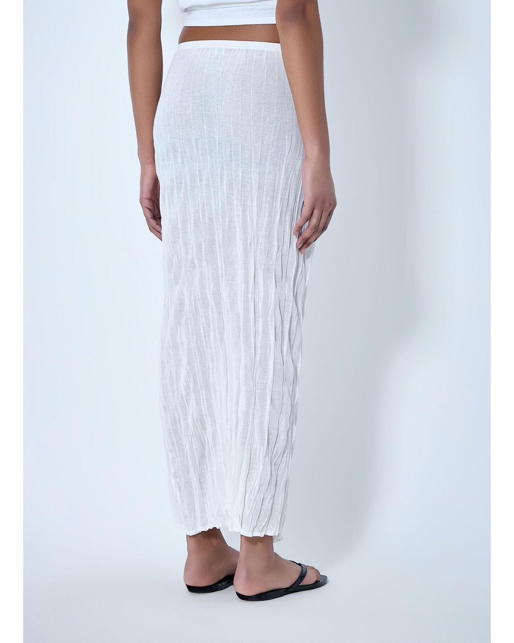 Totême  Blue Textured Knit Maxi Skirt