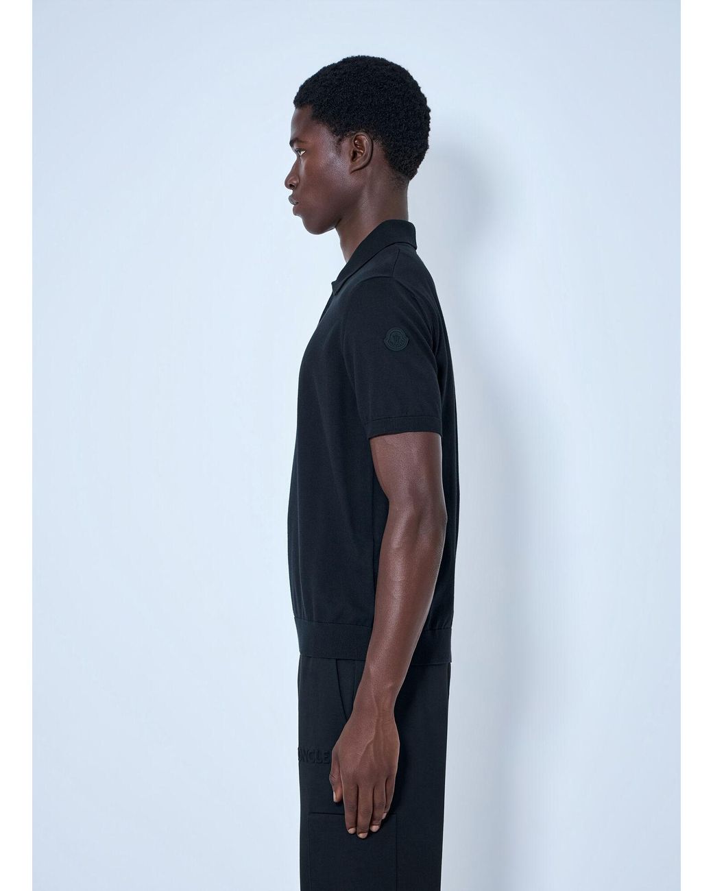 Moncler Blue Piqué Polo Shirt for men