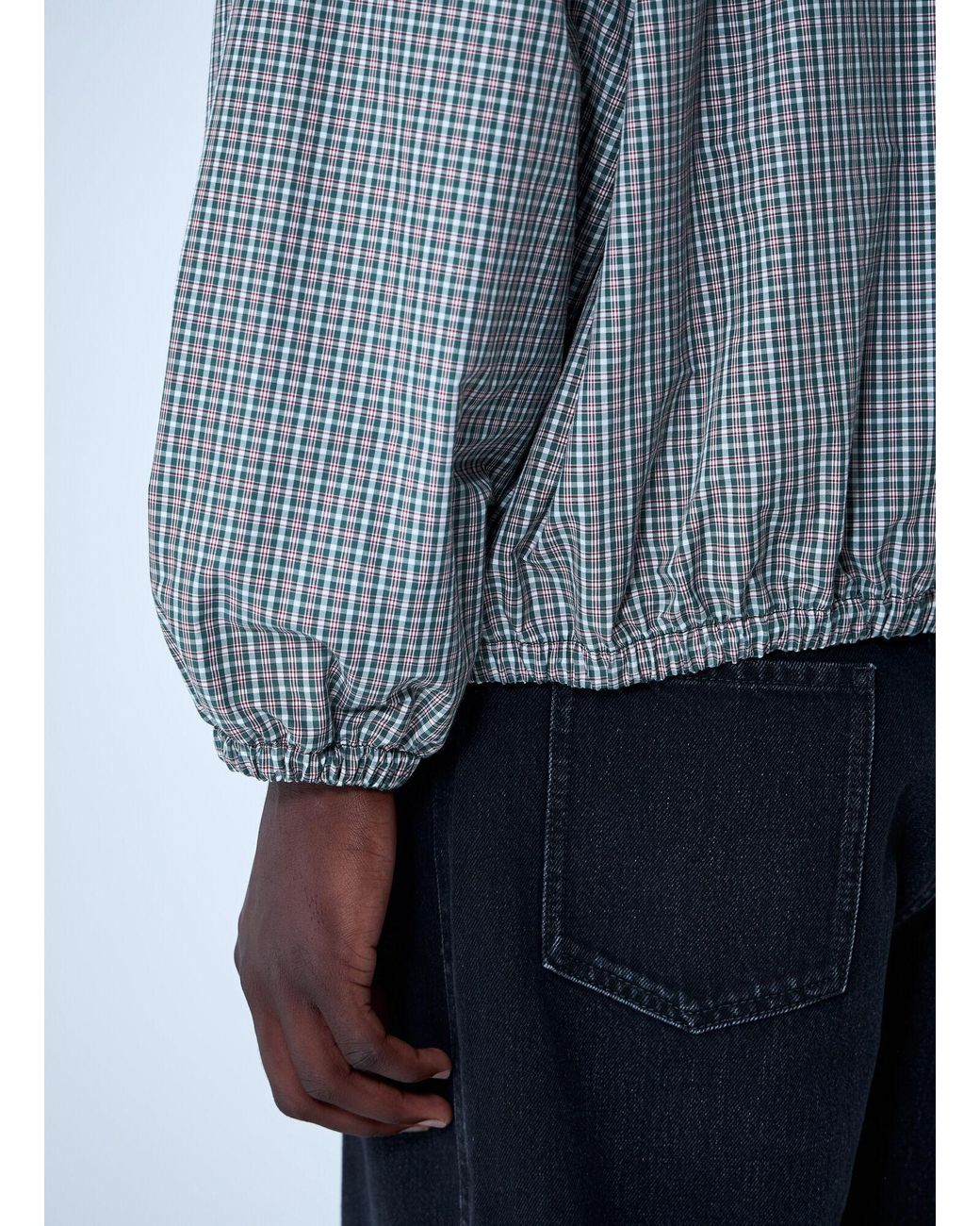 Miu Miu Blue Check Hooded Jacket for men