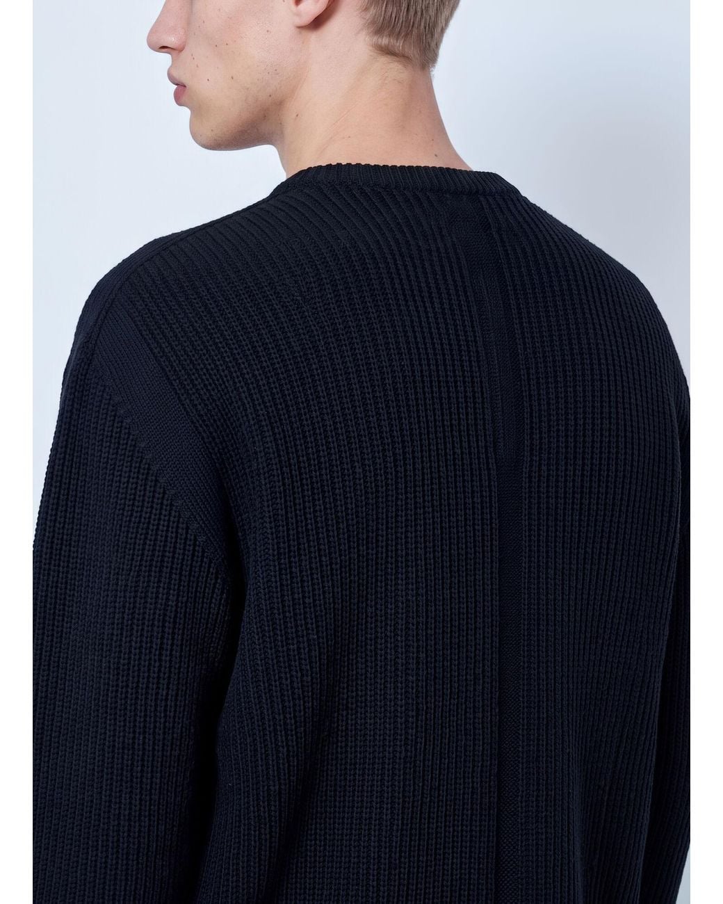 Rick Owens Blue Fisherman Round Neck Sweater for men