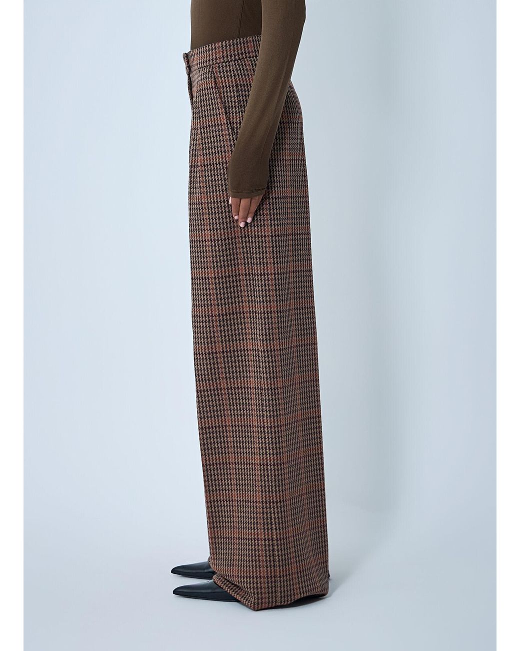 Max Mara Brown Tailored Wool-Blend Pants