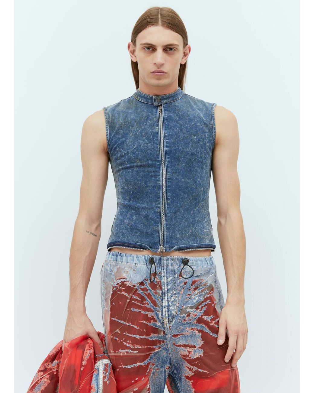 DIESEL D-nata-fse Denim Vest in Blue for Men | Lyst