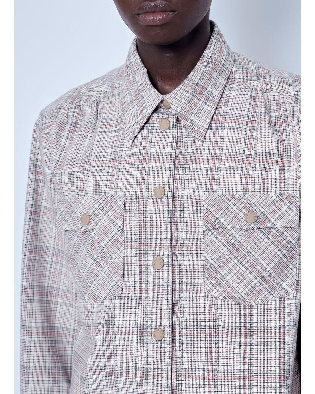 Moncler Gray Checked Button-Up Shirt
