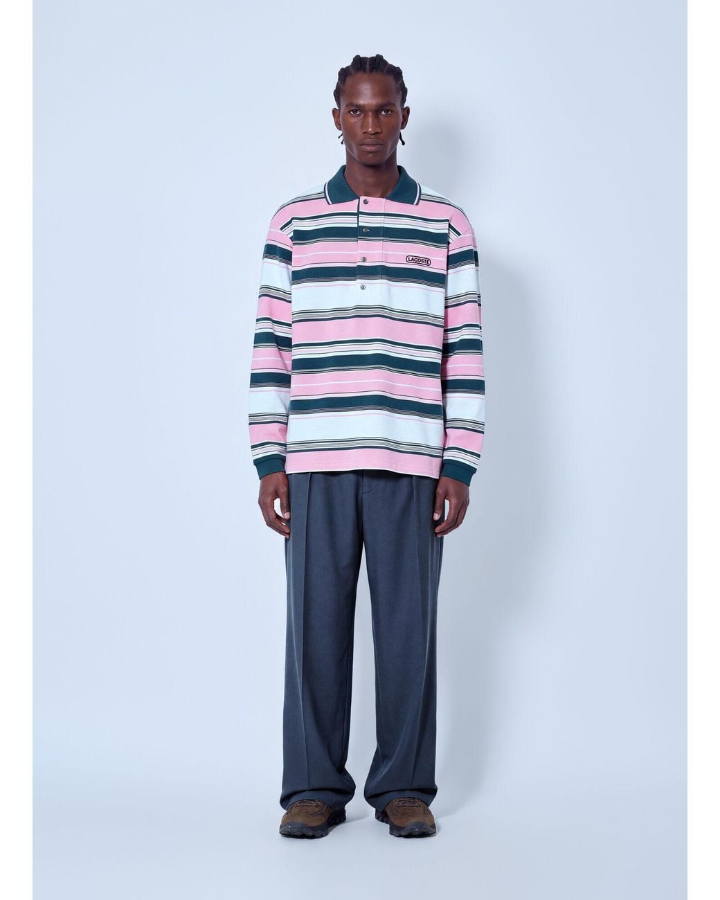 Lacoste Blue Runway Straight Fit Tailored Jacquard Pants for men