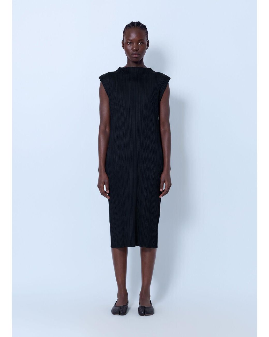 Pleats Please Issey Miyake Blue July Pleated Midi Dress
