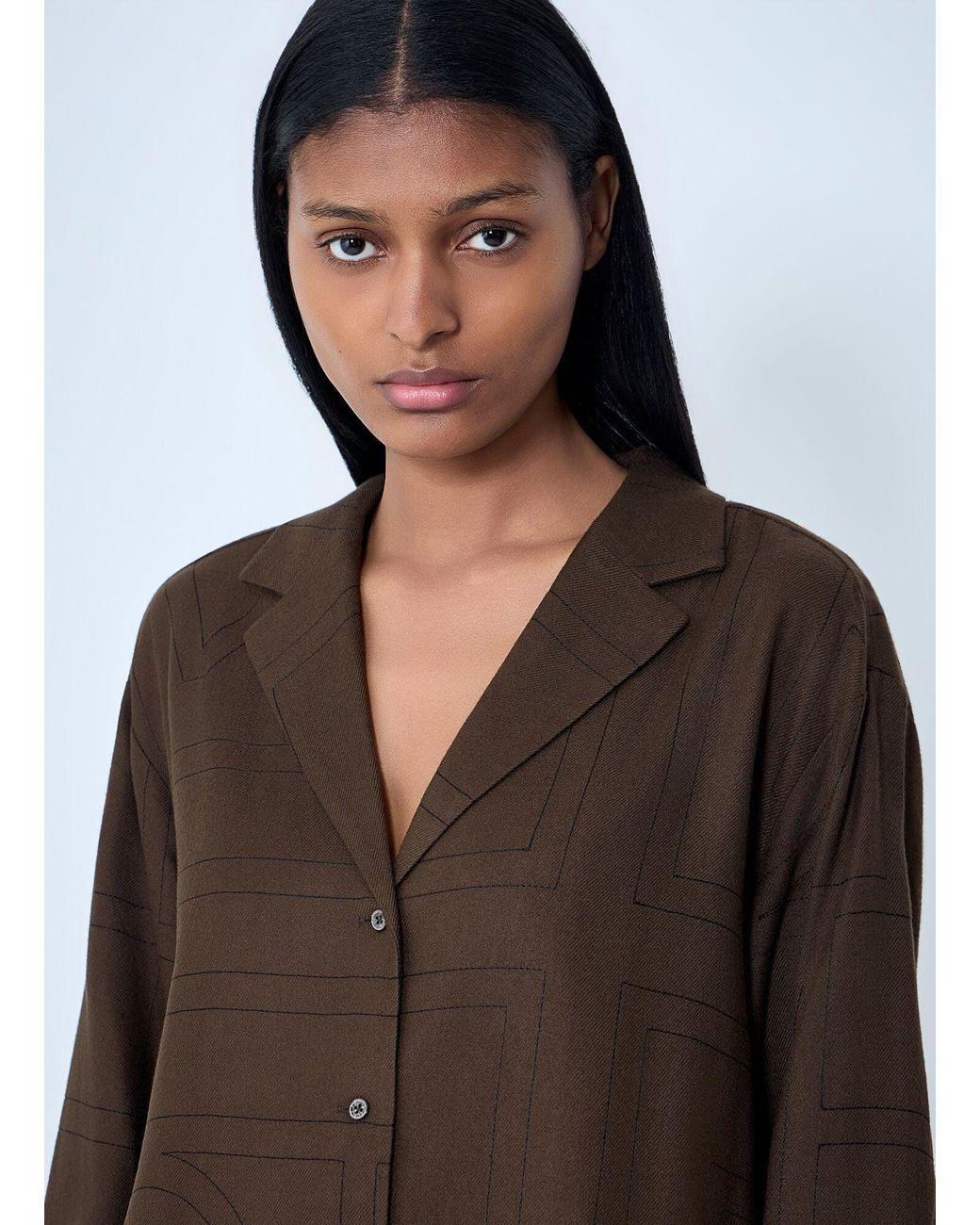 Totême Brown Monogram Shirt