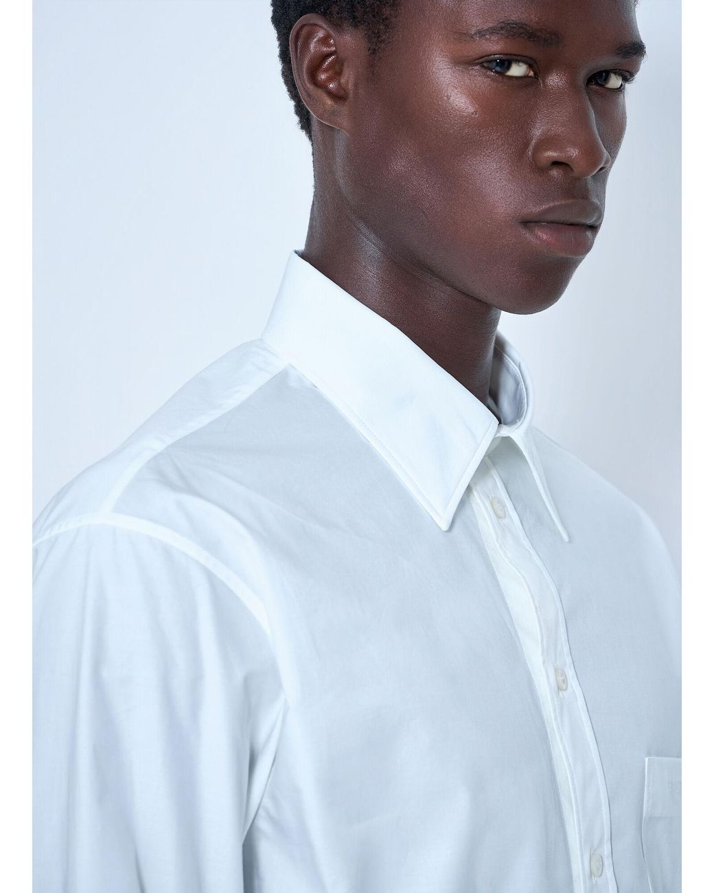 Balenciaga White Cotton Poplin Shirt for men