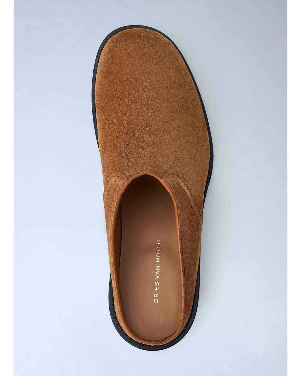 Dries Van Noten Brown Suede Slip-On Mules for men