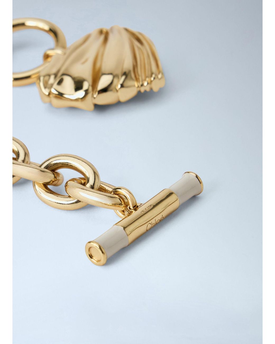 Chloé Blue Chloé Pleated Heart Necklace