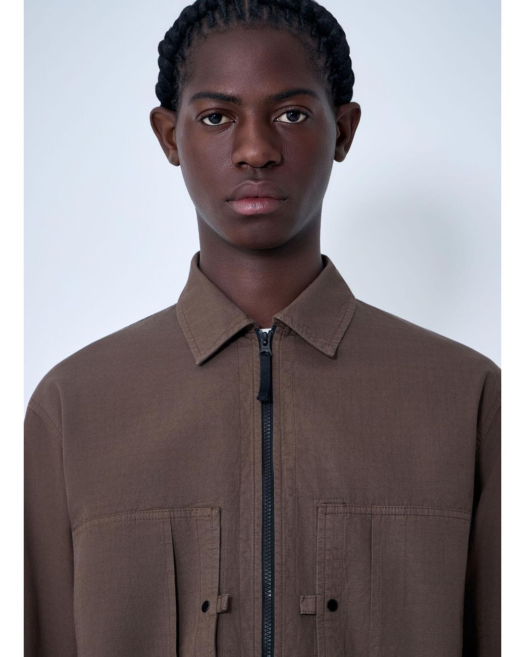 Stone Island Brown Logo Patch Jacket for men