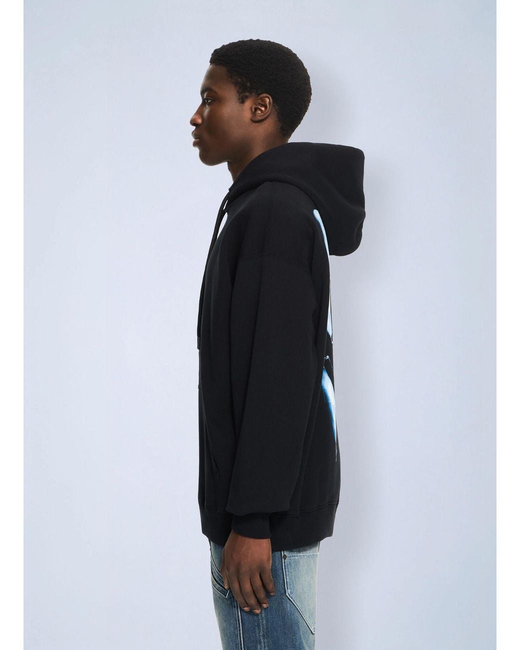 Off-White c/o Virgil Abloh Blue 3D Spray Arrow Skate Hoodie for men