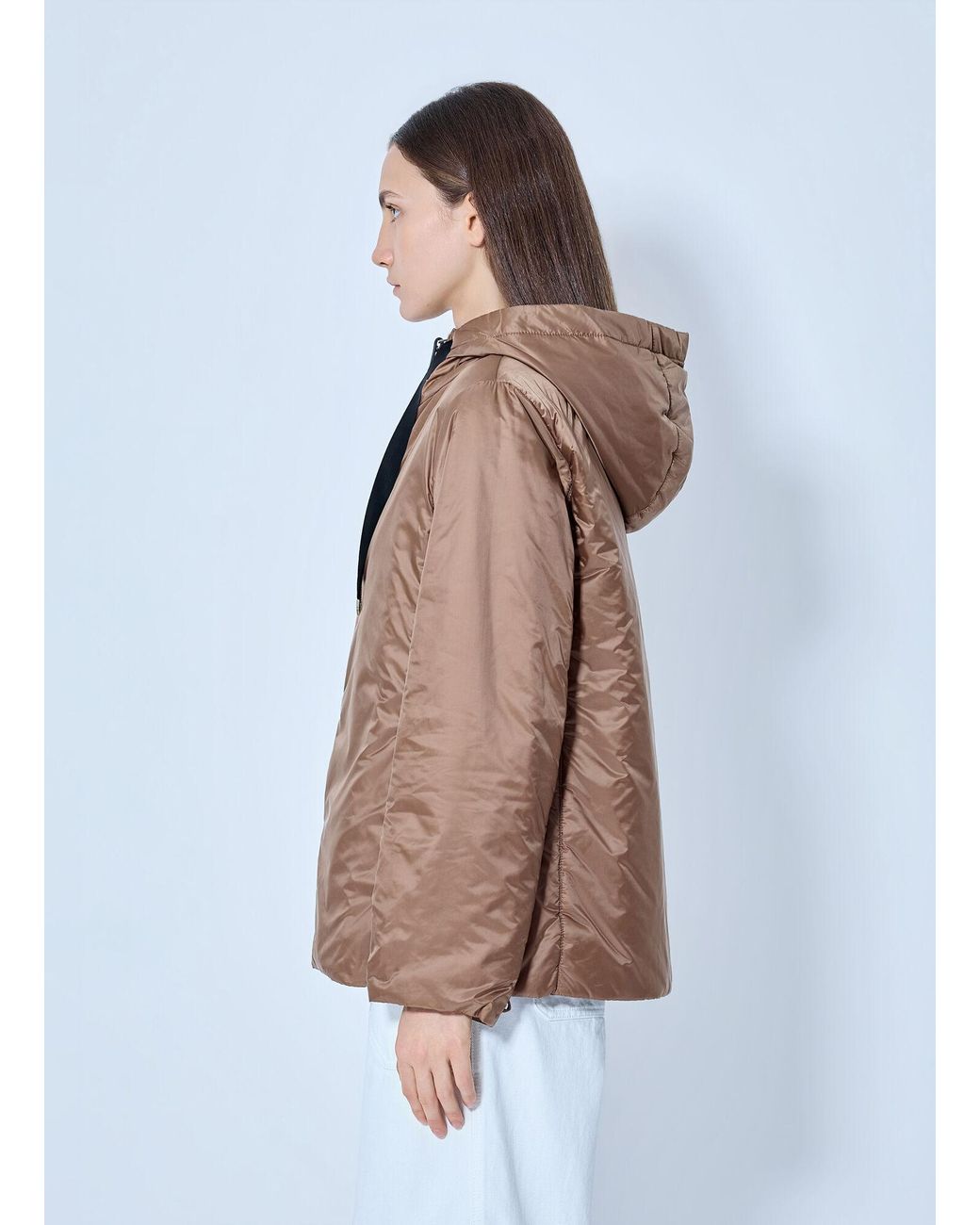 Max Mara Brown Hooded Zip Jacket