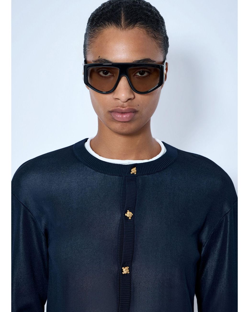 Bottega Veneta Gray Classic Geometric Frame Sunglasses