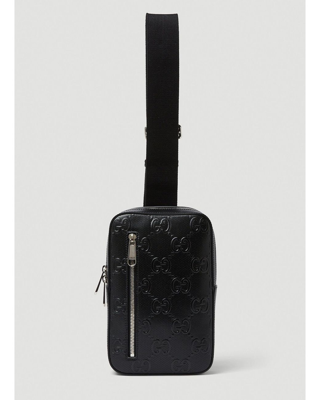 【GUCCI 】Tennis 20 GG Embossed Two-Tone Messenger Bag GUCCI Calfskin GG Tennis Embossed Square Messenger Bag