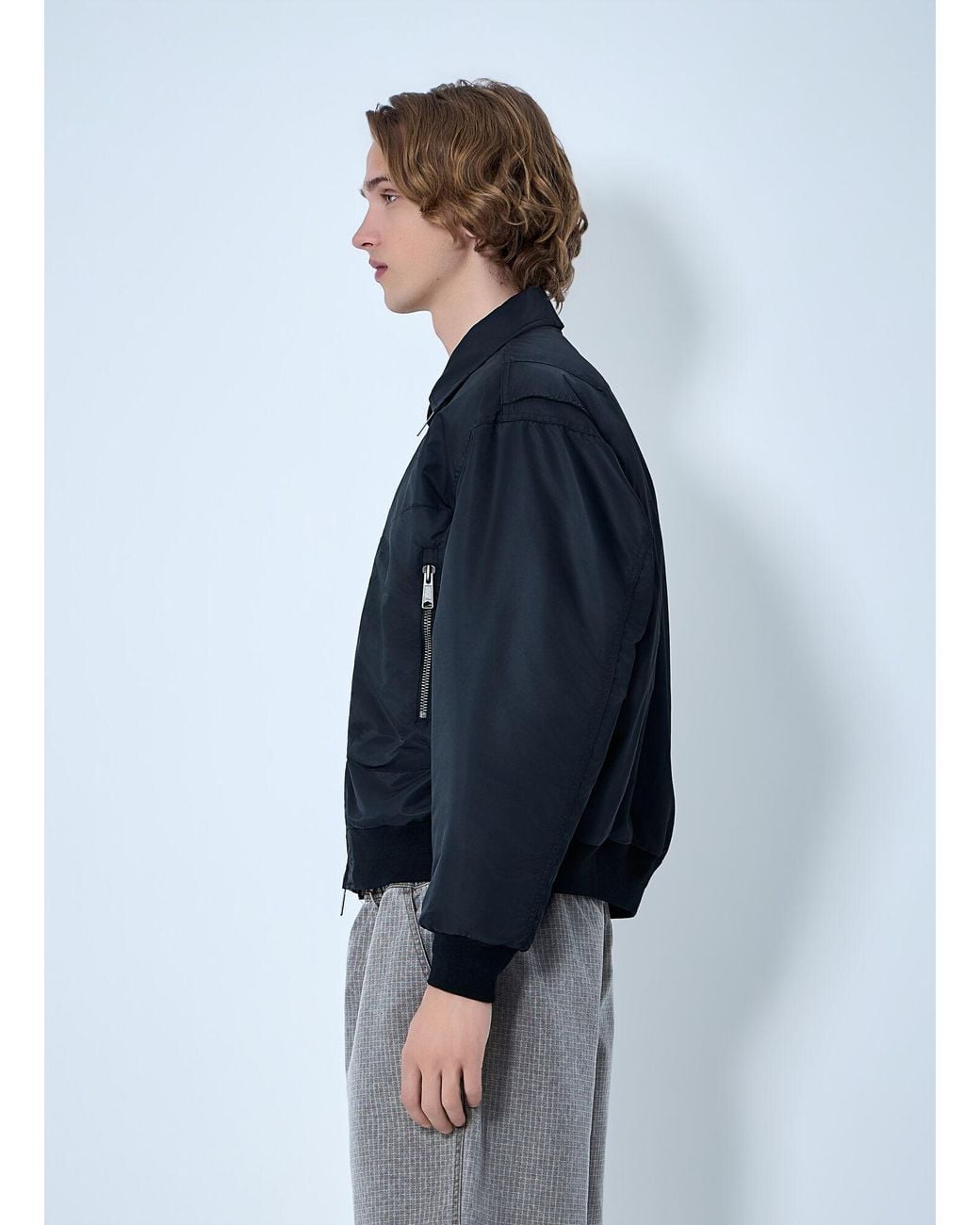Brain Dead Blue Collared Zip-Front Jacket for men