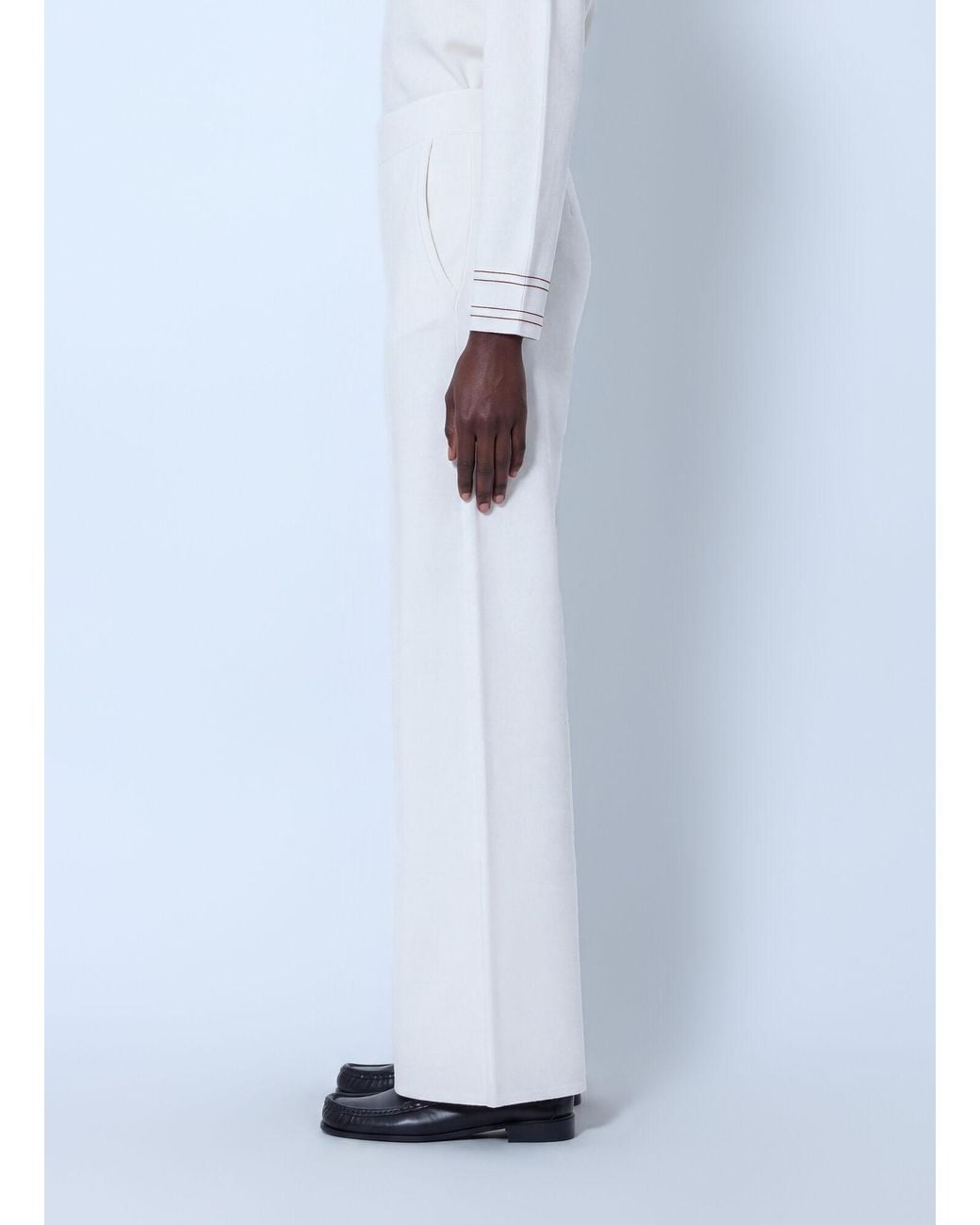 Max Mara Blue Wide-Leg Tailored Trousers