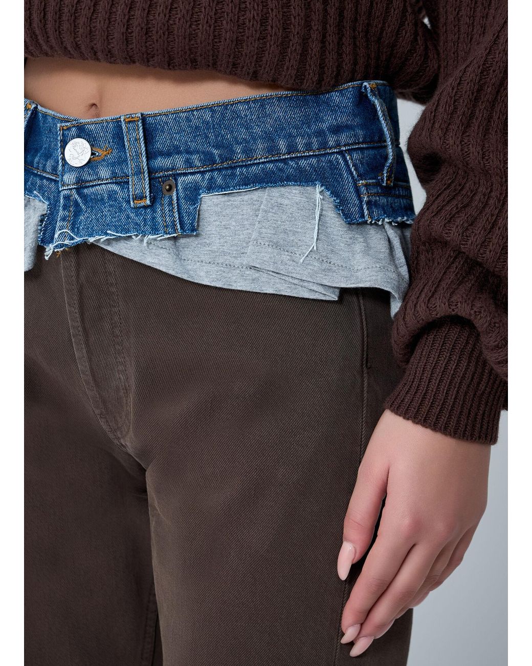August Barron Black Contrast Waistband Jeans