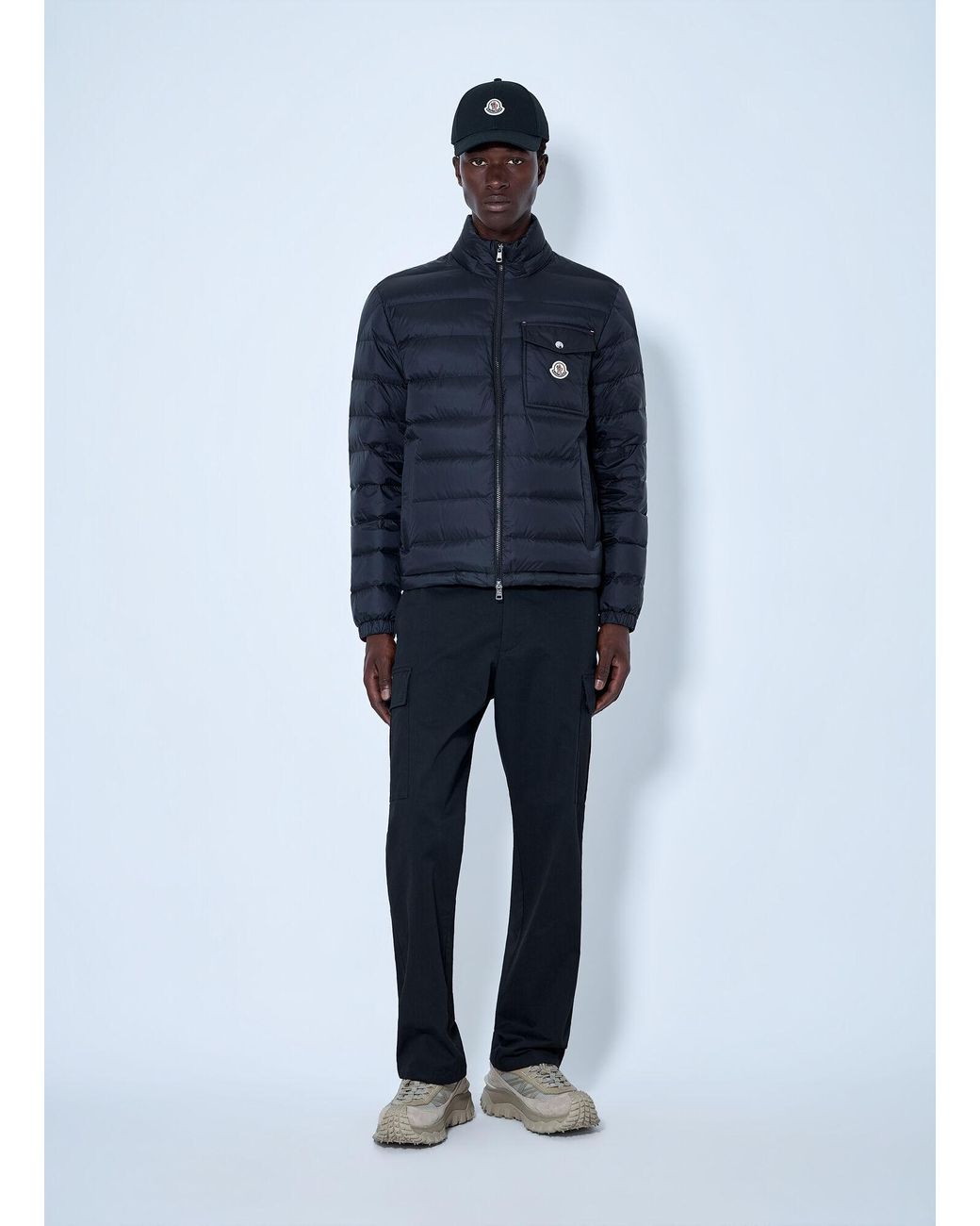 Moncler Blue Verith Hooded Short Down Jacket for men