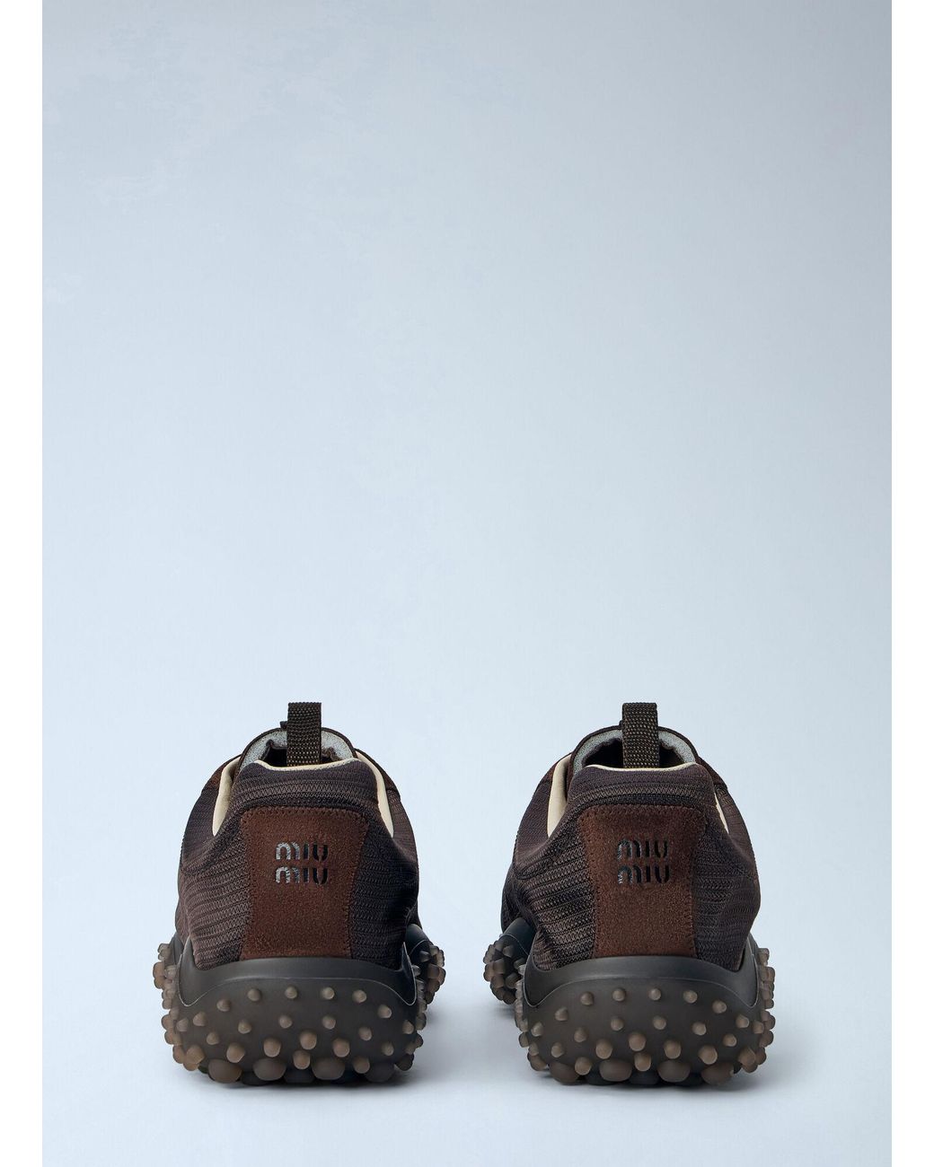 Miu Miu Black Bubble Technical Fabric And Suede Sneakers