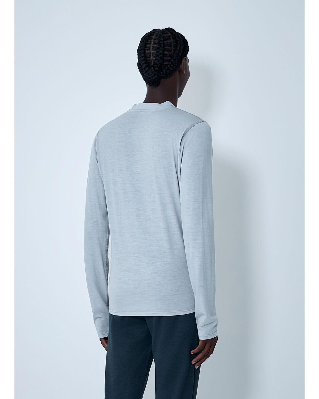 Rier Blue Long Sleeve Crewneck Top for men