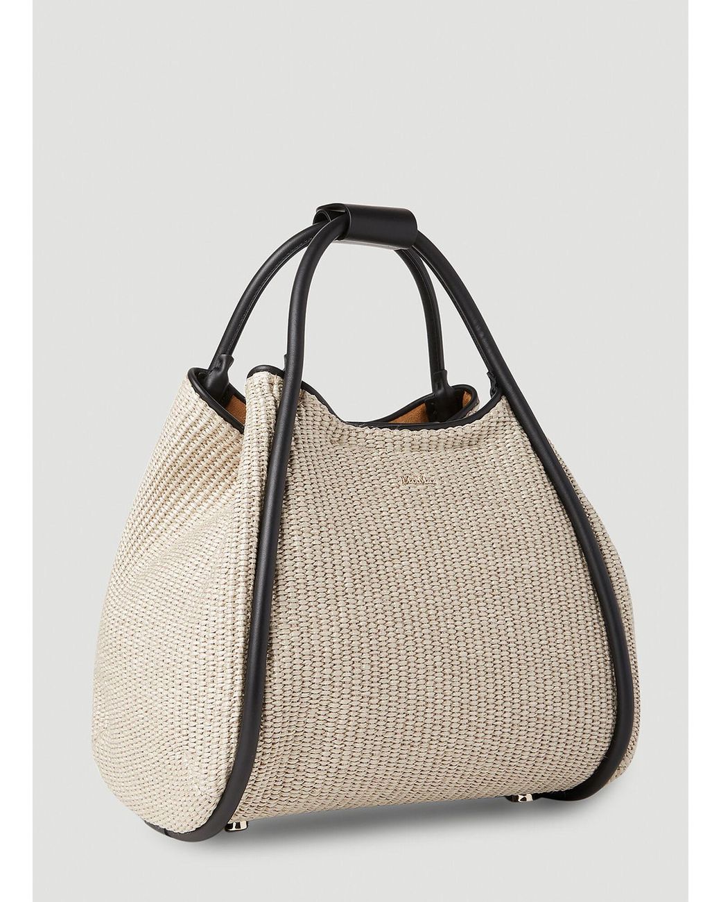 トートバッグ Max Mara MARINESWEAVING - Marine small woven leather bag Max Mara Woven Leather Small Marine Bag In Brown | ModeSens